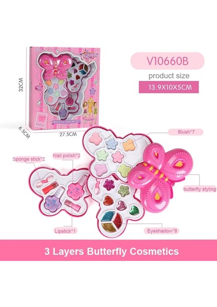 No.8 Stili Moda Yıkanabilir Makyaj Oyuncaklar Lolipop Kozmetik Oyuncak Kız Hediye Kutusu Çocuklar Kızlar Için Gerçek Makyaj Seti Güvenli Bebek Kozmetik Güzellik Seti (Yurt Dışından)