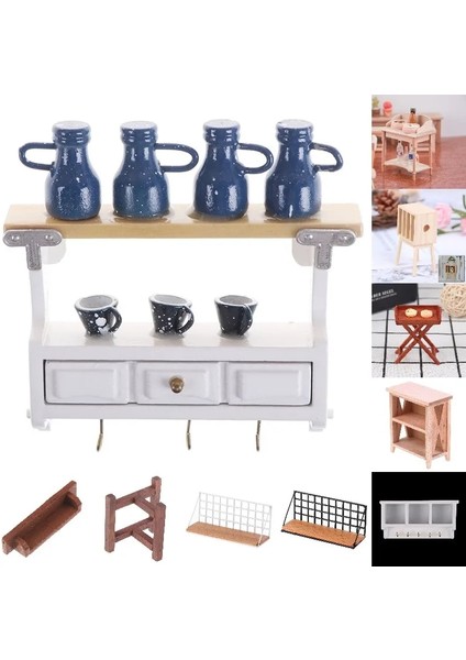 Gri Stil 1 Adet Minyatür Depolama Raf Dolabı Banyo Liveroom Yatak Odası Mutfak Mobilyası Kitleri Ev ve Yaşam Için Ale Dollhouse (Yurt Dışından)