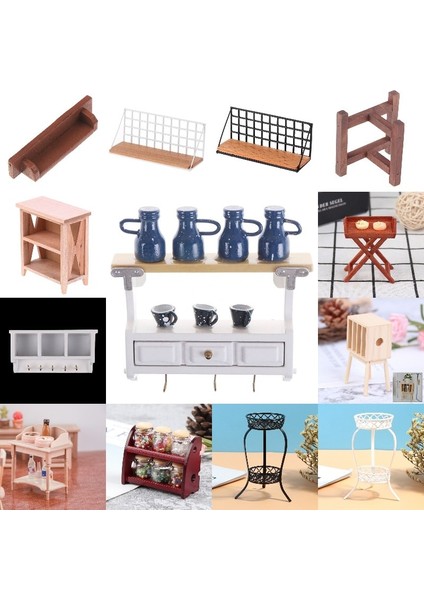 Gri Stil 1 Adet Minyatür Depolama Raf Dolabı Banyo Liveroom Yatak Odası Mutfak Mobilyası Kitleri Ev ve Yaşam Için Ale Dollhouse (Yurt Dışından)