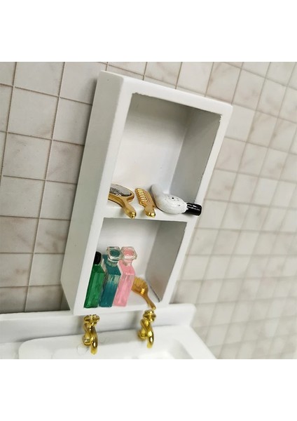Gri Stil 1 Adet Minyatür Depolama Raf Dolabı Banyo Liveroom Yatak Odası Mutfak Mobilyası Kitleri Ev ve Yaşam Için Ale Dollhouse (Yurt Dışından)