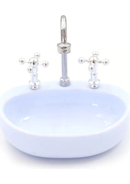 No.2 Tarzı Dollhouse Minyatür Mobilya Banyo Tuvalet Modeli Lavabo Çiçek Çocuklar Için Doğum Günü Hediyesi Için Klasik Oyuncak Pretend (Yurt Dışından)