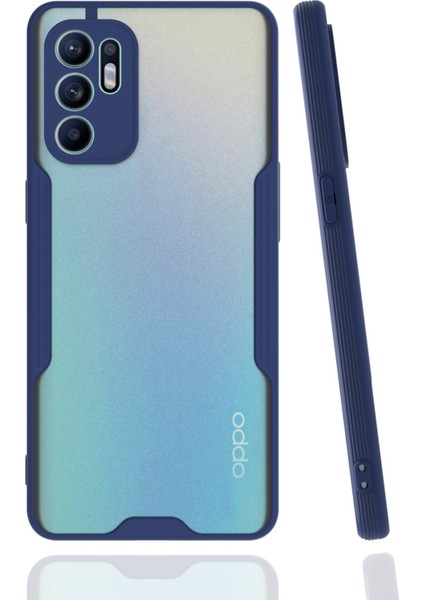 Oppo Reno 6 Kılıf Platin Silikon - Lacivert 300099