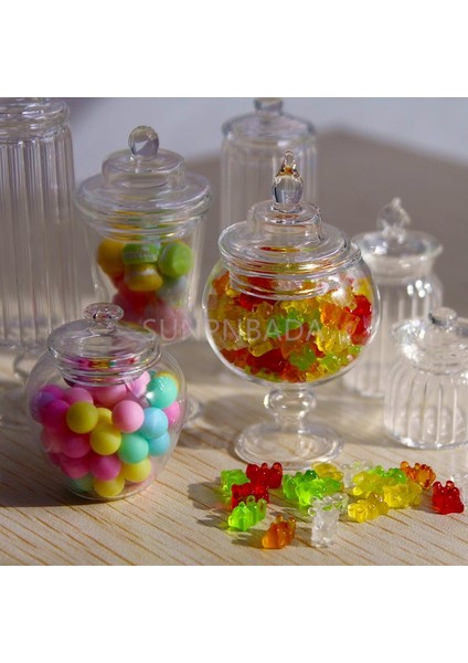 Stili Temizle Ale Minyatür Dollhouse Cam Kavanoz Mini Ayı Şeker Blyth Barbies Için Bebek Maması Oyna Pretend Mutfak Oyuncak Aksesuarları (Yurt Dışından) indirimleri