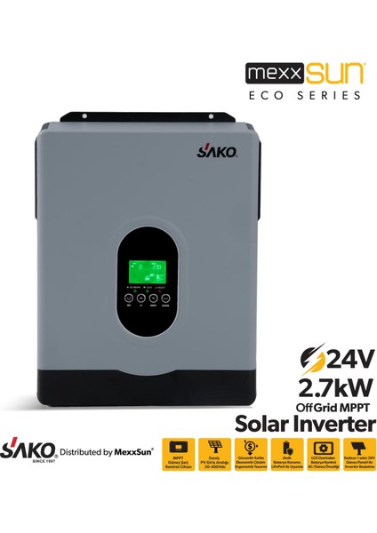 E-Sun 2.7kw / 24V Tam Sinus Akıllı Voc 30-400 Vdc