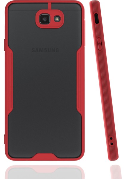 Samsung Galaxy J7 Prime Kılıf Platin Silikon - Kırmızı 300099