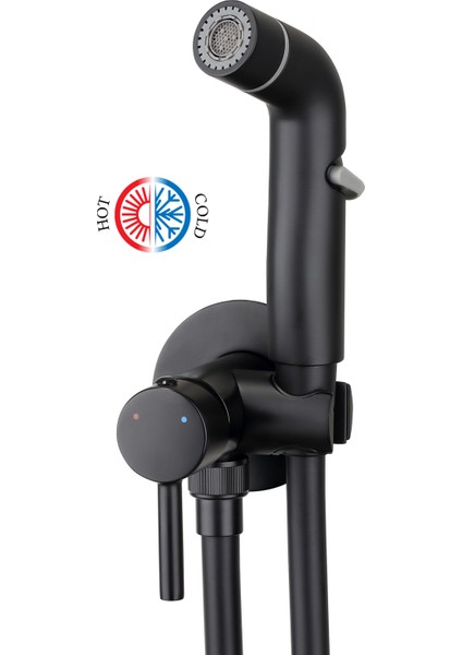 Nitrona Vanalı Taharet Seti Çift Su Giriş (Sıva Altı) - Mat Siyah