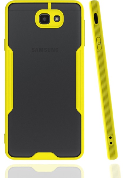 Samsung Galaxy J7 Prime Kılıf Platin Silikon - Sarı 300099