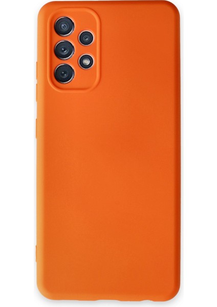 Samsung Galaxy A72 Kılıf Nano Içi Kadife Silikon - Turuncu 300099