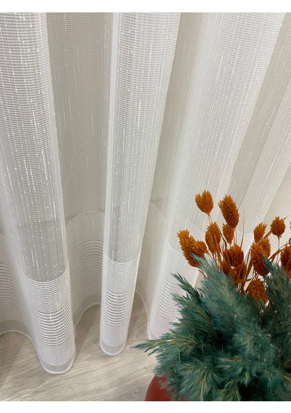 Modern Şantuklu 3 Sıra Bantlı Tano Model 1/2,5 Pile Tül Perde fırsatları