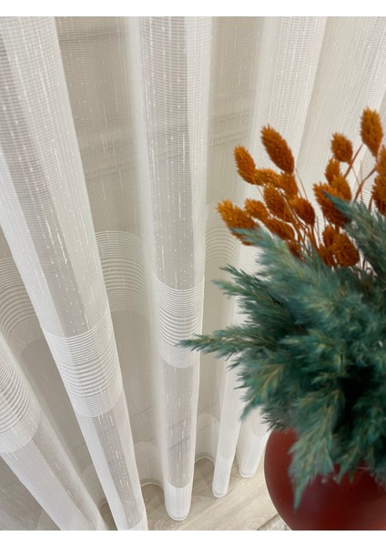 Modern Şantuklu 3 Sıra Bantlı Tano Model 1/2,5 Pile Tül Perde modelleri