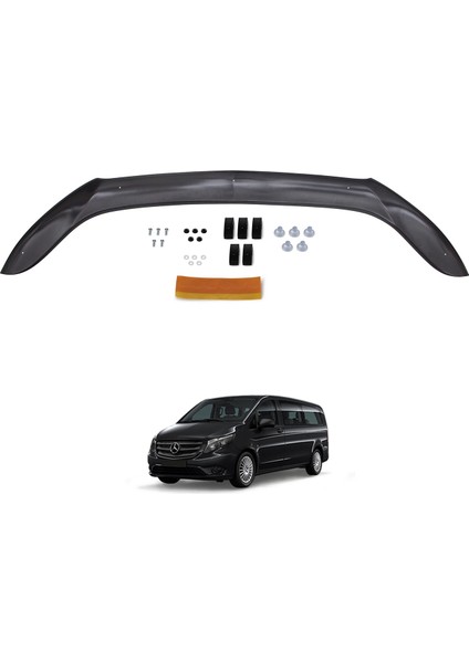 Mercedes Vito W447 Ön Kaput Koruyucu Rüzgarlığı Abs Plastik Piano Black 2014- Yıllarına Uyumlu fiyatları
