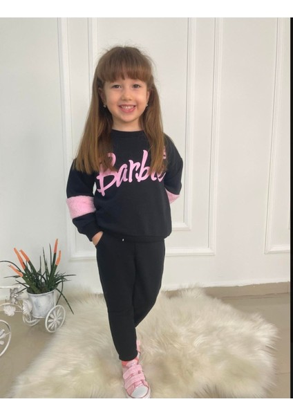 Kız Çocuk Barbie Yazılı Takım