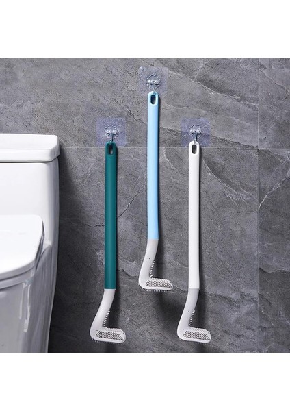 Temizlik Fırçası Silikon Golf Tasarım Wc Banyo Mutfak Klozet Temizleme Uzun Saplı Askılı Fırça