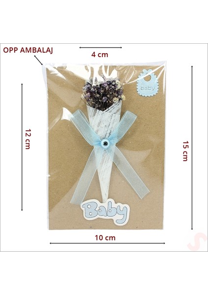 Bebek Buketi, 15CM x 10CM Kartlıklı Magnet - Mavi, 1 Adet fiyatları