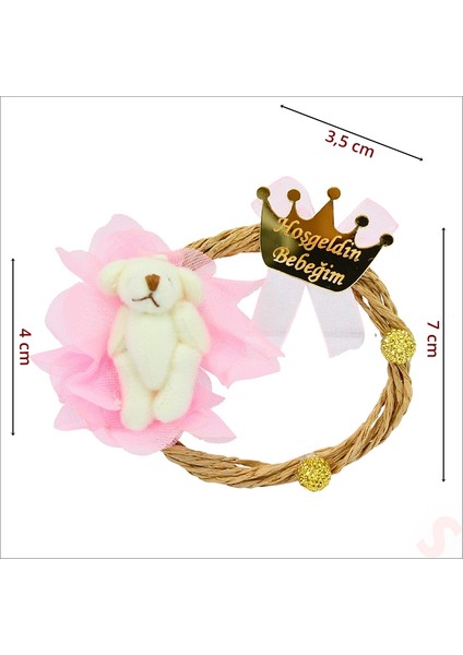 Kutulu ve Ayıcıklı Hoşgeldin Bebeğim 7cm Pano - Pembe, 1 Adet fiyatları