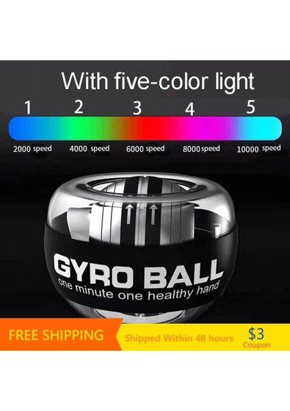 Işık Tarzı ile Mavi Güçlendirici Kuvvet Güç Bilek Topu Jiroskop G Bilek Rotor Spor Salonu El Kavrama Egzersizi Gyro Fitness Topu Kas Relax (Yurt Dışından) modelleri