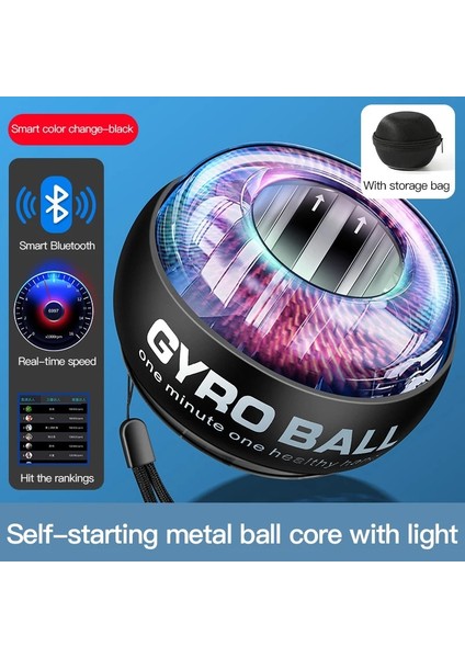 Kumral Tarzı Kol Kas Eğitimi Bilek Topu Çene Egzersiz Topu Jiroskop Işıldama Metal Bluetooth Kavrama Topu Kas Eğitimi (Yurt Dışından)