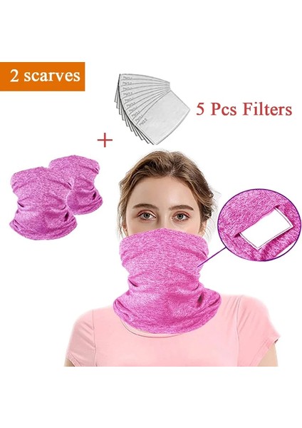 2 Scarves 5 Filterp Style 8 Style Windproof Sky Riding Scarf Bandana Ice Cycling Scarf Face Neck Gaiter Fishing Scarf Outdoor Hiking Sun Protection Muffle (Yurt Dışından)
