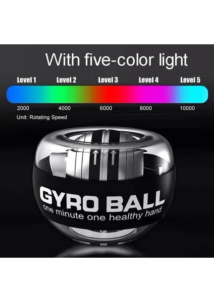 5colors Işık Stili ile Taşınabilir LED Jiroskopik Powerball Kendiliğinden Başlayan Bilek Topu El Kol Önkol Egzersiz Aleti Kas Relax Fitness Ekipmanları (Yurt Dışından)