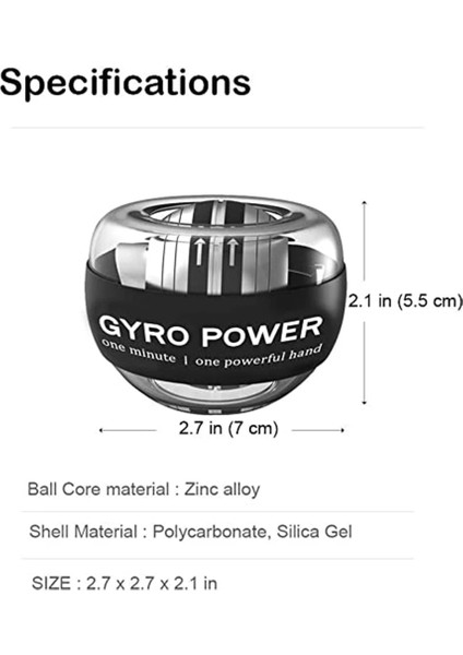 Platin-Led'siz Stil Autostart LED Gyro Powerball El Sallama Jiroskop Bilek Topu Güçlendirici Önkol Rehabilitasyon Eğitmeni Fitness Salonu Ekipmanları (Yurt Dışından) modelleri
