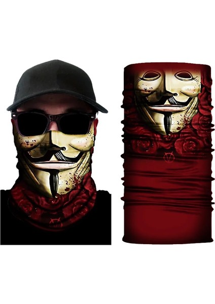 S9 Stili Tek Boyut New 3D Skull Faces Scarf Outdoor Multi-Use Men Magic Changeable Neck Tube Snood Bandana Warmer Unisex Scarves (Yurt Dışından)