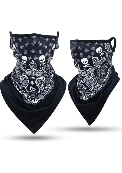 No.1 Tarzı Erkekler Kafatası Baskılı Bandana Bisiklet Yüz Maskesi Kayak Boyun Körüğü Bisiklet Koşu Yürüyüş Tüpü Eşarp Yaz Serin Yarım Maskeler Kadınlar (Yurt Dışından)