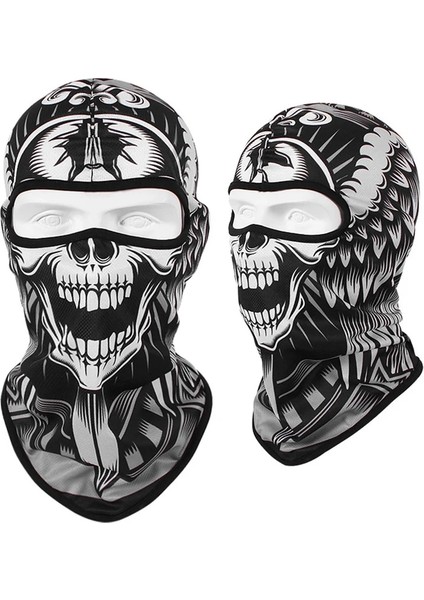 S04 Stili Tek Boyut Skull Print Bandana Balaclava Full Face Mask Scarf Outdoor Fishing Hunting Hiking Cycling Neck Gaiter Face Cover Shield (Yurt Dışından)