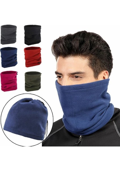 Pembe Tarzı 3 1 Kış Sporları Termal Polar Polar Unisex Kadın Erkek Eşarp Boyun Isıtıcı Yüz Maskesi Bere Şapka Erkekler Kış Sıcak Tüp Eşarp (Yurt Dışından)