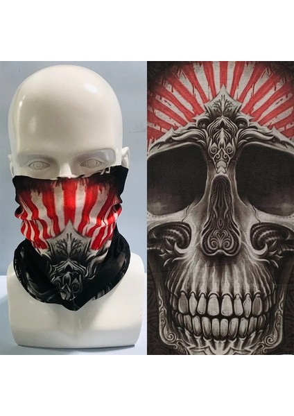 C31 Stili Cadılar Bayramı Açık Kafatası Dikişsiz Balaclava Bisiklet Sihirli Eşarp Erkekler Güneş Koruma Bandana Boyun Çorapları Sürme Kamp Eşarp (Yurt Dışından)