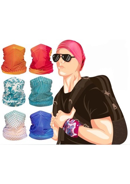 TA0009 Stili Çok Fonksiyonlu Bisiklet Açık Spor Sihirli Eşarp Erkekler Kadınlar Kamp Yürüyüş Atkılar Güneş Koruma Bandana Boyun Çorapları Eşarp (Yurt Dışından) fırsatları
