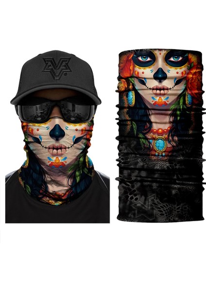 20WJ0263 Stili Yarım Maske Joker Baskılı Bandana Tüp Eşarp Boyun Isıtıcı Körüğü Yürüyüş Kayak Bisiklet Cadılar Bayramı Partisi Yüz Kapağı Erkekler Wome Yeni (Yurt Dışından)