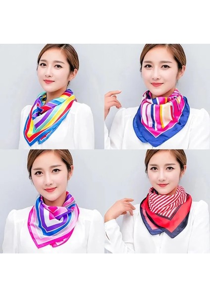 No.4 Tarzı Kadın Küçük Saten Ipek Eşarp Baskı Wrap Buruşuk Zarif Mendil Bandana Boyun Saç Bağlı Kravat Eşarp Şal Aksesuarları (Yurt Dışından) indirimleri