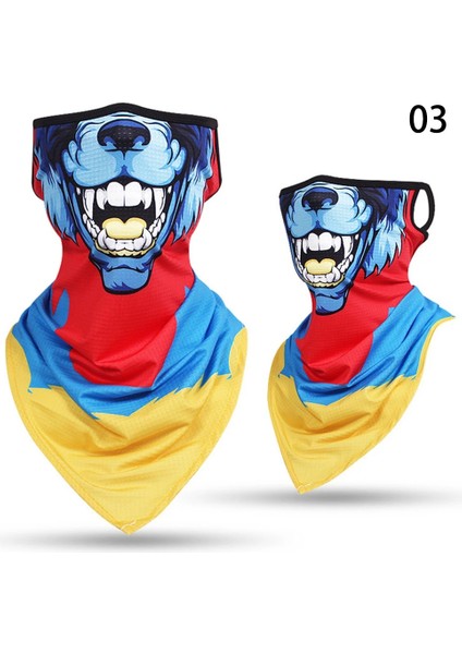 No.3 Tarzı 2022 Fashion Neck Tube Scarf With Ear Loops Windproof Face Mask Ski Halloween Costume 3D Animal Printed Bandana Cycling Hiking (Yurt Dışından)