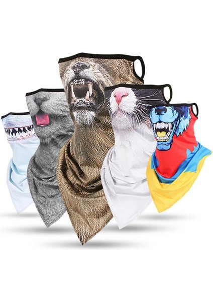 No.3 Tarzı 2022 Fashion Neck Tube Scarf With Ear Loops Windproof Face Mask Ski Halloween Costume 3D Animal Printed Bandana Cycling Hiking (Yurt Dışından) fiyatları