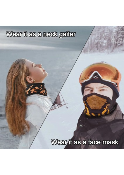 Organe Style Boyun Isıtıcı Erkek Boyun Buff Kayak Maskesi Bandana Eşarp Boru Erkekler Için Külot Boyun Erkek Eşarp Unisex Kış Isıtıcı Nefes Alabilir Yumuşak Boyun (Yurt Dışından)