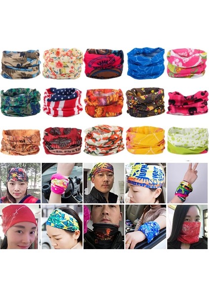 No.18 Tarzı Bisiklet Açık Eşarp Güneş Sürme Türban Saç Bandı Ter Emici Koruma Bandana Boyun Çorapları Aktiviteler Çok Fonksiyonlu (Yurt Dışından) fiyatları