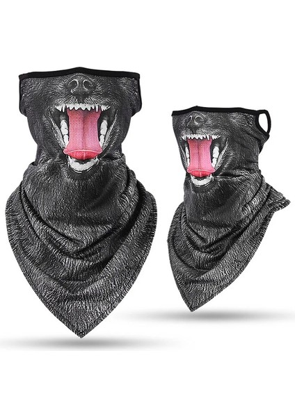 Öfkeli Köpek Stili Bandana Kayak Kafatası Boyun Yarım Yüz Maskesi Bisiklet Hayalet Eşarp Boyun Bandanalar Kayak Spor Yürüyüş Atkılar Köpek Kedi Yüzü (Yurt Dışından)