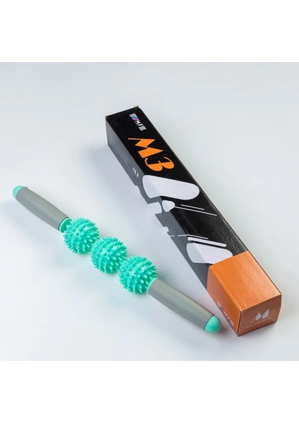 Yeşil Stil Masaj Silindiri Yoga Çubuğu Vücut Masajı Relax Aracı Kas Spor Salonu Silindiri ile Legback T Için 3 Noktalı Dikenli Top (Yurt Dışından)