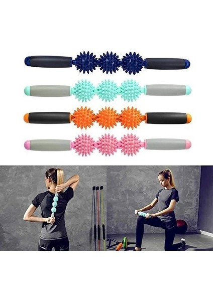 Yeşil Stil Masaj Silindiri Yoga Çubuğu Vücut Masajı Relax Aracı Kas Spor Salonu Silindiri ile Legback T Için 3 Noktalı Dikenli Top (Yurt Dışından) fiyatları