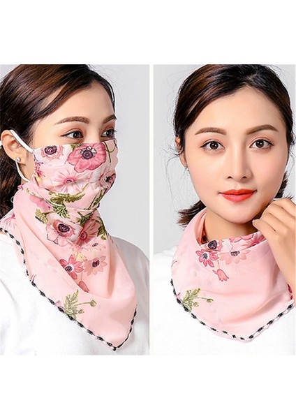N Tarzı Kadın Çiçek Baskı Dikişsiz Açık Bisiklet Motosiklet Yüz Rüzgar Geçirmez Maske Bandana Yüz Kalkanı Sıcak Bisiklet Sihirli Eşarp (Yurt Dışından)