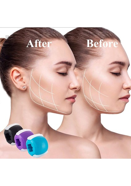 Mor Kutu Stili Çene Egzersiz Topu Yüz Masseter Silika Jel Jawline Kas Eğitimi Fitness Topu Boyun Yüz Tonlama Jawrsize Kas Egzersiz Cihazı (Yurt Dışından) fırsatları