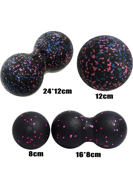 Pembe Tarzı 4 Paket Fitness Masaj Topu (2 Parça Lakros Fıstık Topları + 2 Parça Tek Toplar) Yüksek Yoğunluklu Hafif Ağrı Kasları Rahatlatır (Yurt Dışından)
