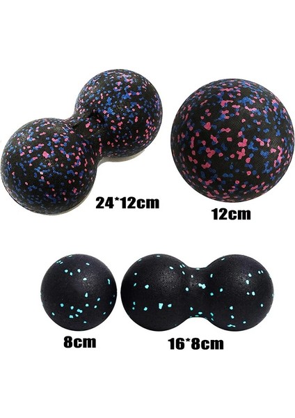 Mavi Stil 4 Paket Fitness Masaj Topu (2 Parça Lakros Fıstık Topları + 2 Parça Tek Toplar) Yüksek Yoğunluklu Hafif Ağrı Kasları Rahatlatır (Yurt Dışından)