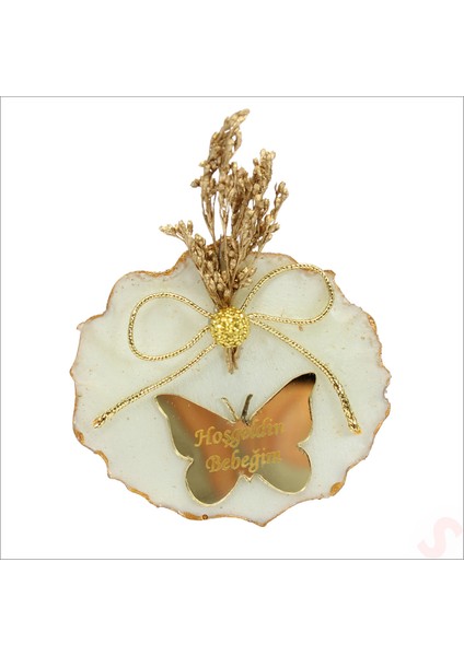 Kutulu ve Kelebek Pleksili 6,5cm Epoksi Magnet, Altın-1 Adet fiyatları