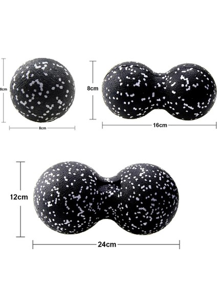Beyaz Stil Epp Peanut Massage Ball Body Fascia Relaxation Yoga Exercise Relieve Fitness Balls High Density Muscle Relieve Massage Ball Set (Yurt Dışından)