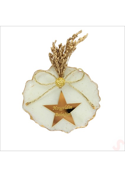 Kutulu ve Yıldız Pleksili 6,5cm Epoksi Magnet, Altın - 1 Adet fiyatları