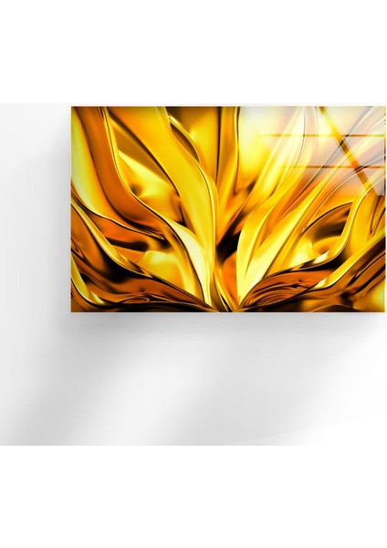 3D Altın Soyut Resim Temperli Cam Duvar Tablosu fiyatları