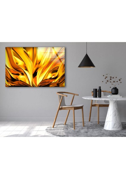 3D Altın Soyut Resim Temperli Cam Duvar Tablosu fırsatları