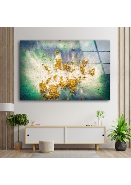 Renkli Soyut Cam Duvar Tablosu