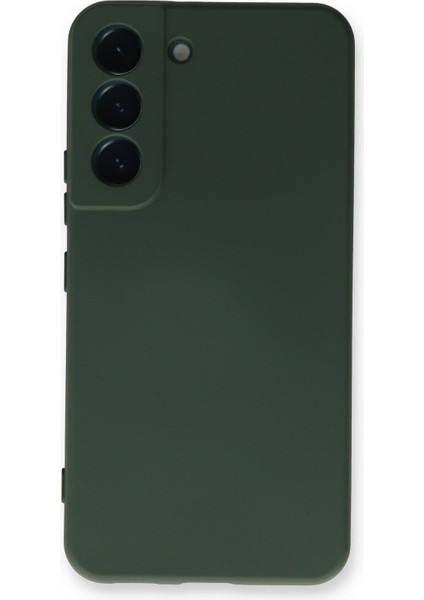 Samsung Galaxy S22 Plus Kılıf Nano Içi Kadife Silikon - Koyu Yeşil 300099